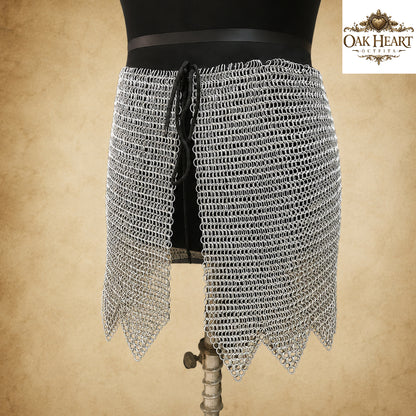 Aluminum Chainmail Skirt Handmade, Zig Zag Design, Renaissance Faire Outfit,