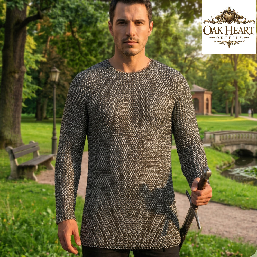 Chainmail Hauberk – 9mm Round Riveted Rings with Washers | Medieval LARP Armor