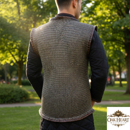 Chainmail Hauberk Sleeveless Riveted Aluminum Round Ring with Washer