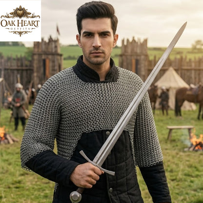 Mild Steel 9mm Flat Riveted Chainmail Voider, Medieval Half Body Armor, LARP & Reenactment Gear