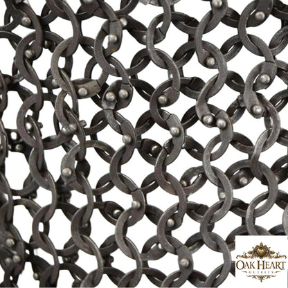 Medieval Chainmail Shirt Stainless Steel 9mm Riveted Rings Half Sleeve Armor