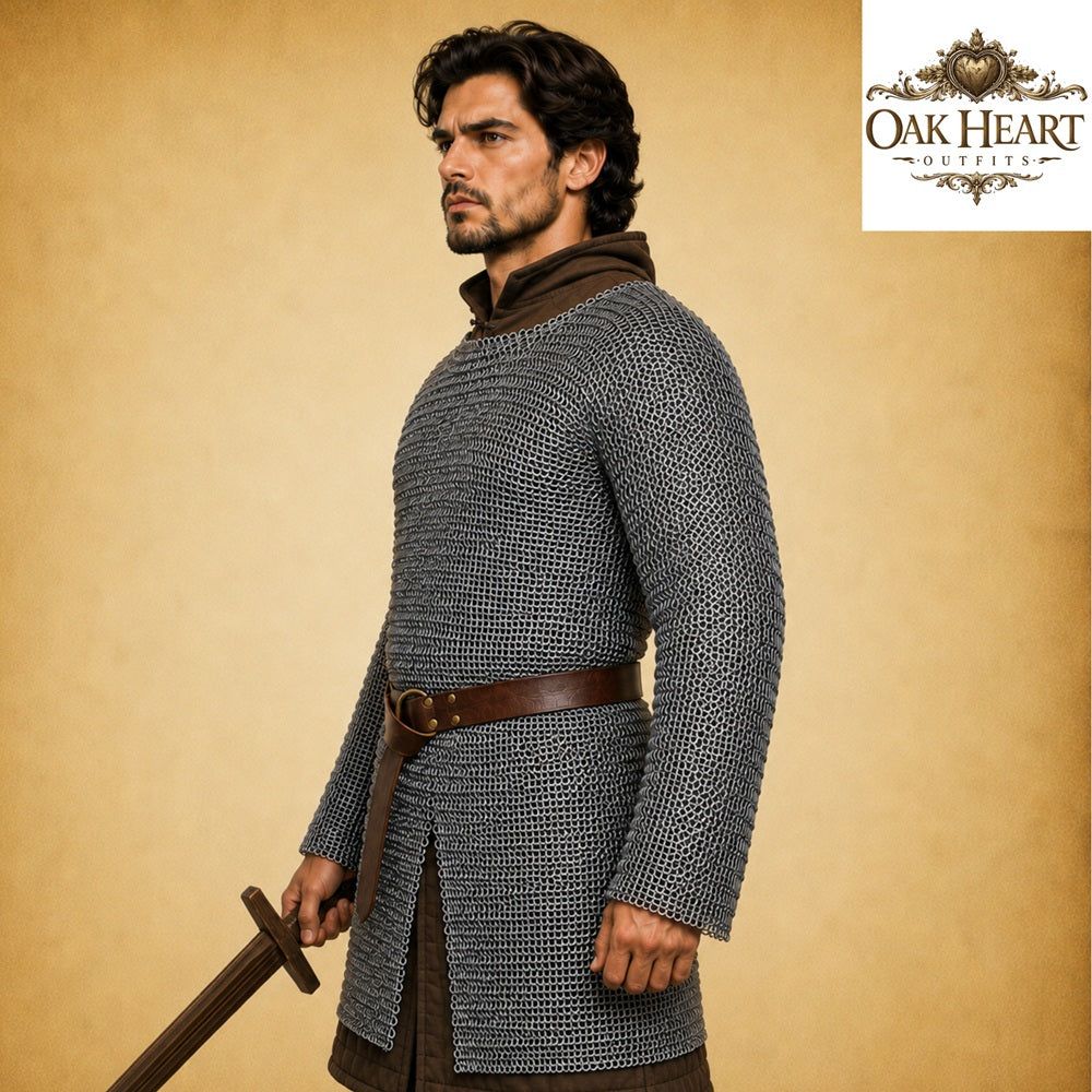 Medieval 8MM Round Ring Chainmail Hauberk – Viking Halloween Armor Costume