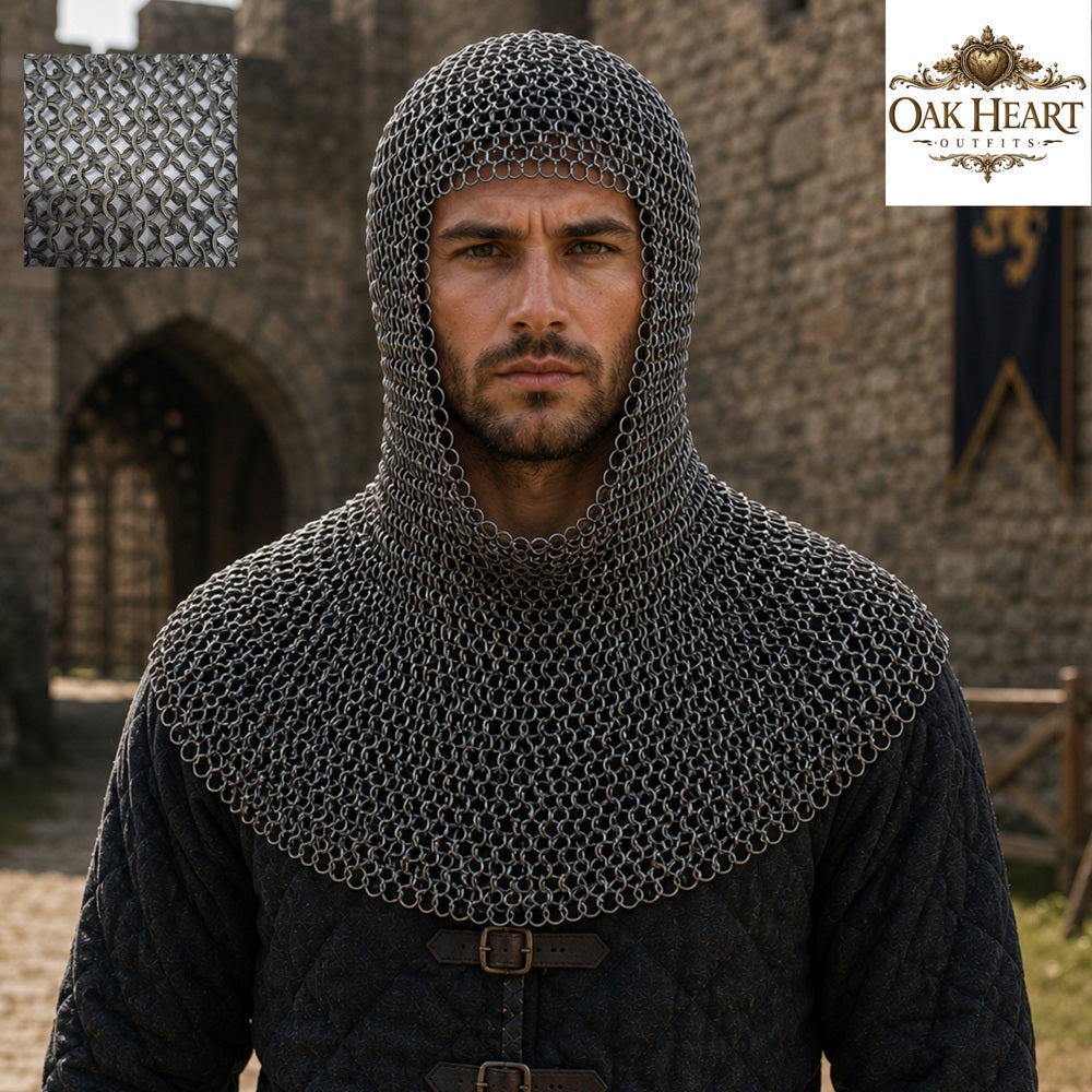 Medieval Chainmail Shirt – 9mm Round Riveted Rings with Flat Washers