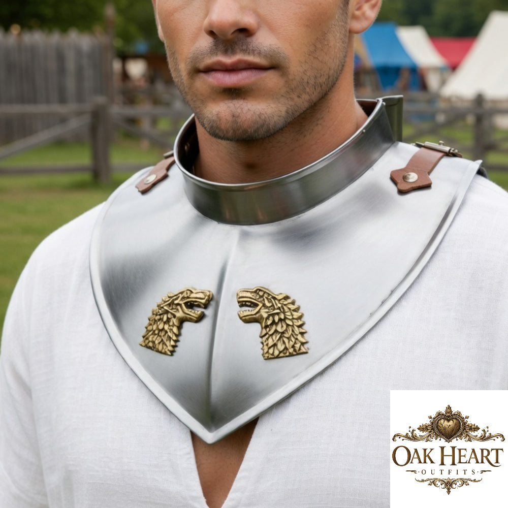 Medieval Gorget 18 Gauge Steel Neck Armor HEMA LARP Cosplay Reenactment Costume