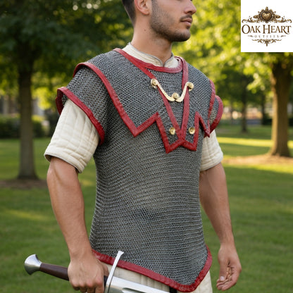 Roman Lorica Hamata Chainmail Shirt, 6mm Round Riveted Rings, Historical Armor for LARP