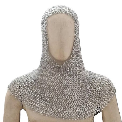 Sleeveless Aluminum Chainmail Shirt – 10mm Flat Riveted Armor with Leather Trim