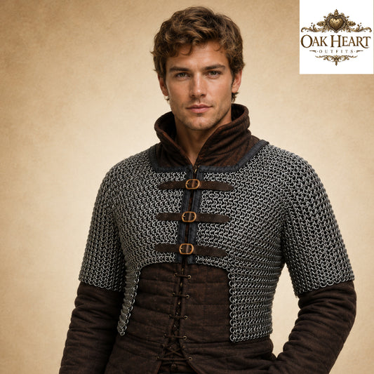 Handmade Viking Chainmail Armor – 9MM Round Riveted Hauberk Shir
