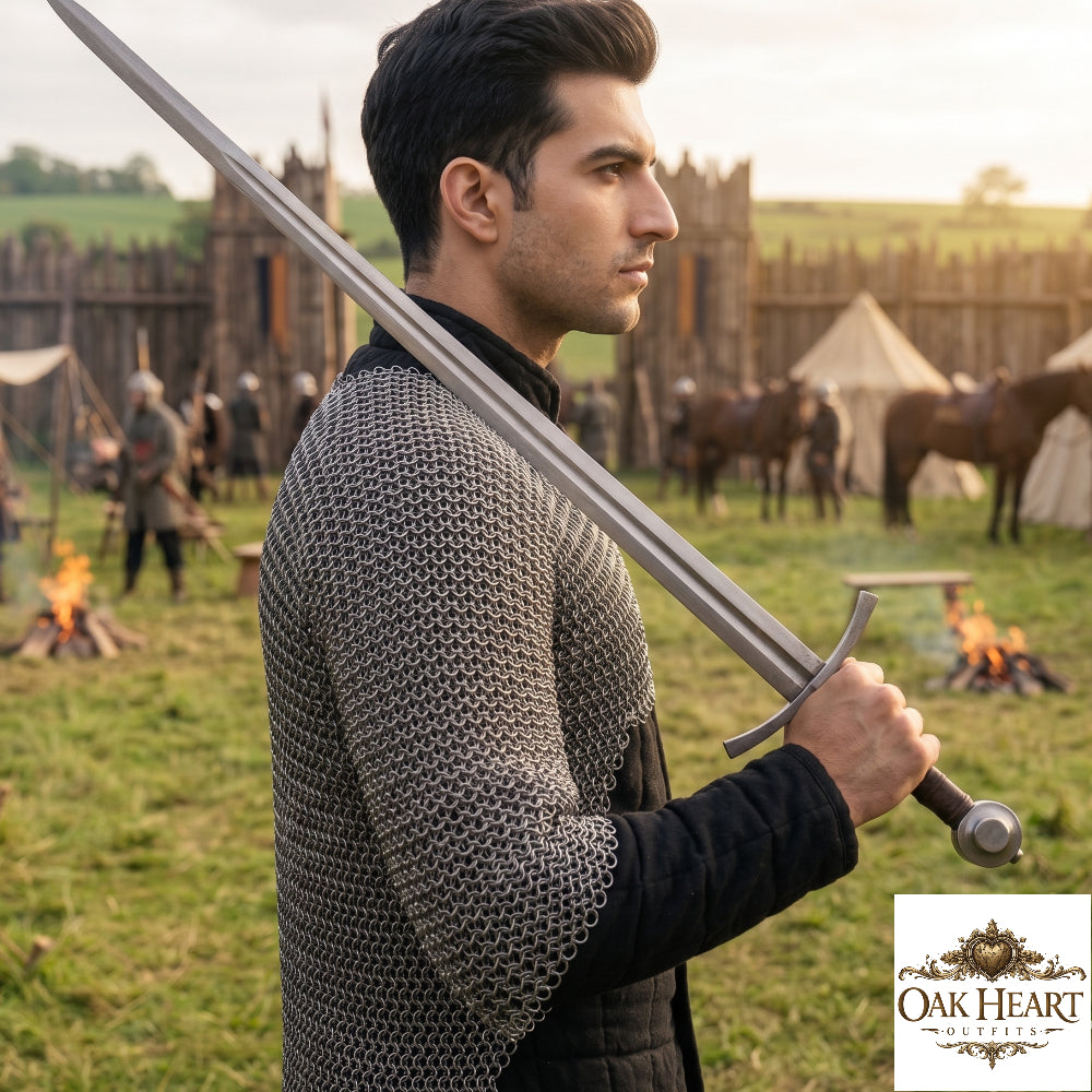 Mild Steel 9mm Flat Riveted Chainmail Voider, Medieval Half Body Armor, LARP & Reenactment Gear