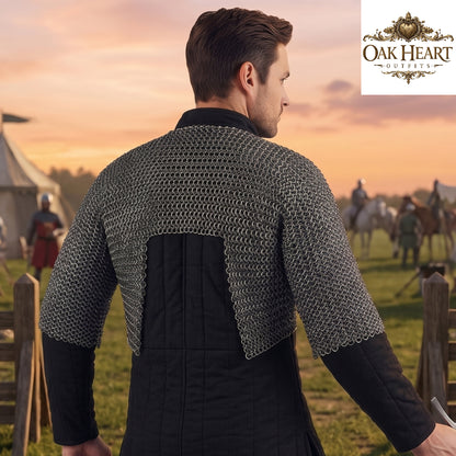 Mild Steel 9mm Flat Riveted Chainmail Voider, Medieval Half Body Armor, LARP & Reenactment Gear