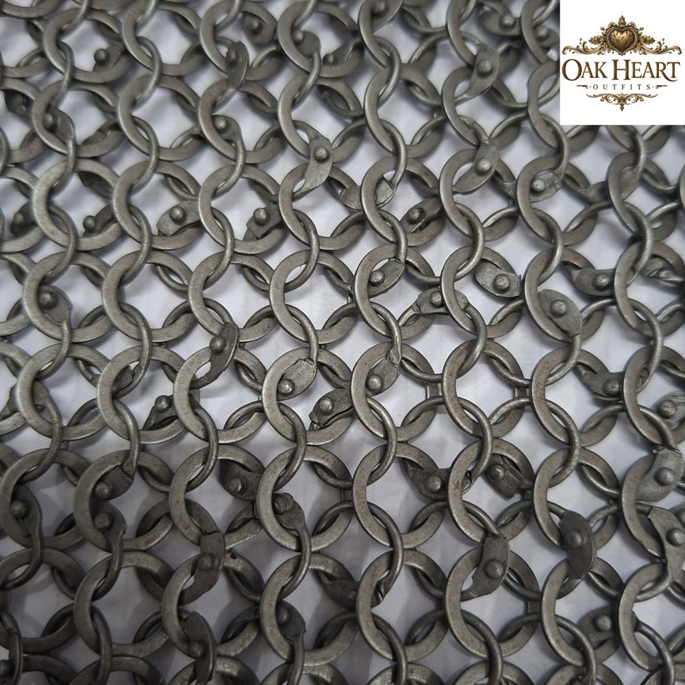 Medieval Chainmail Shirt, 9mm Round Riveted Rings with Washers, Steel Hauberk for LARP, SCA, Cosplay & Reenactment