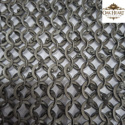 Medieval Chainmail Shirt, 9mm Round Riveted Rings with Washers, Steel Hauberk for LARP, SCA, Cosplay & Reenactment