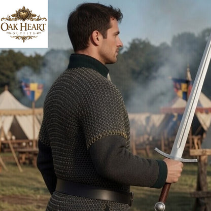 Medieval Chainmail Shirt – 8MM Flat Riveted MS Armor with Short Sleeves