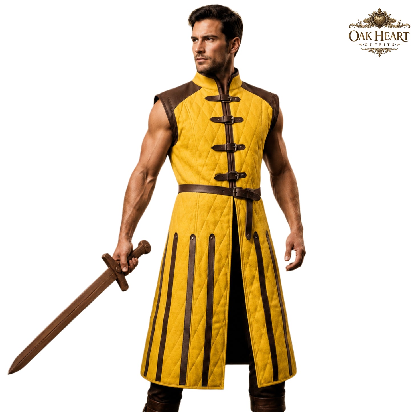 Sleeveless Medieval Gambeson Tunic, Ren Faire Costume, SCA Armor Padding, LARP