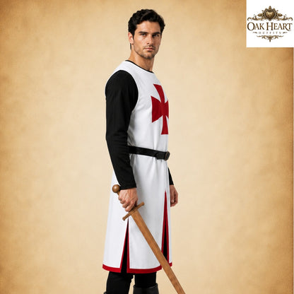 Medieval Templar Knight Tunic – Crusader Cotton Surcoat | LARP & Reenactment Costume