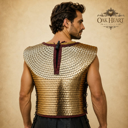 Roman Brass Scale Armor Lorica Squamata – Handmade Medieval Warrior Cuirass Gift
