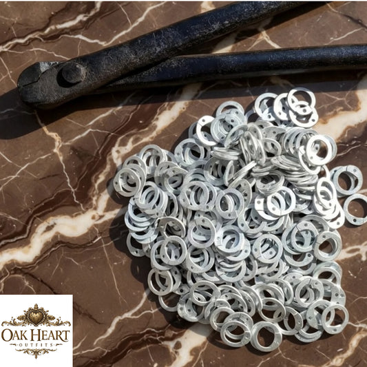 9mm Aluminum Flat Riveted Chainmail Rings – LARP Armor Supplies + Free Tool