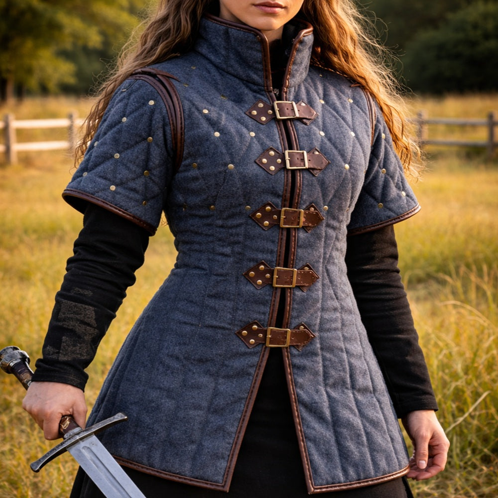Medieval Quilted Gambeson Armor – Viking LARP Padded Jacket Costume