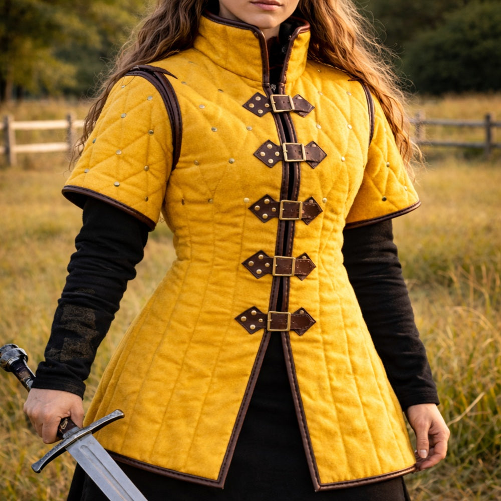 Medieval Quilted Gambeson Armor – Viking LARP Padded Jacket Costume